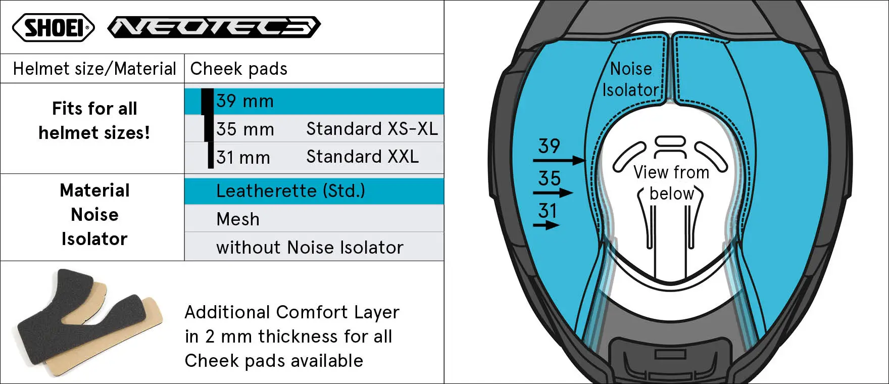 Cheek Pad 39mm (NEO3) Type-QL - image 1
