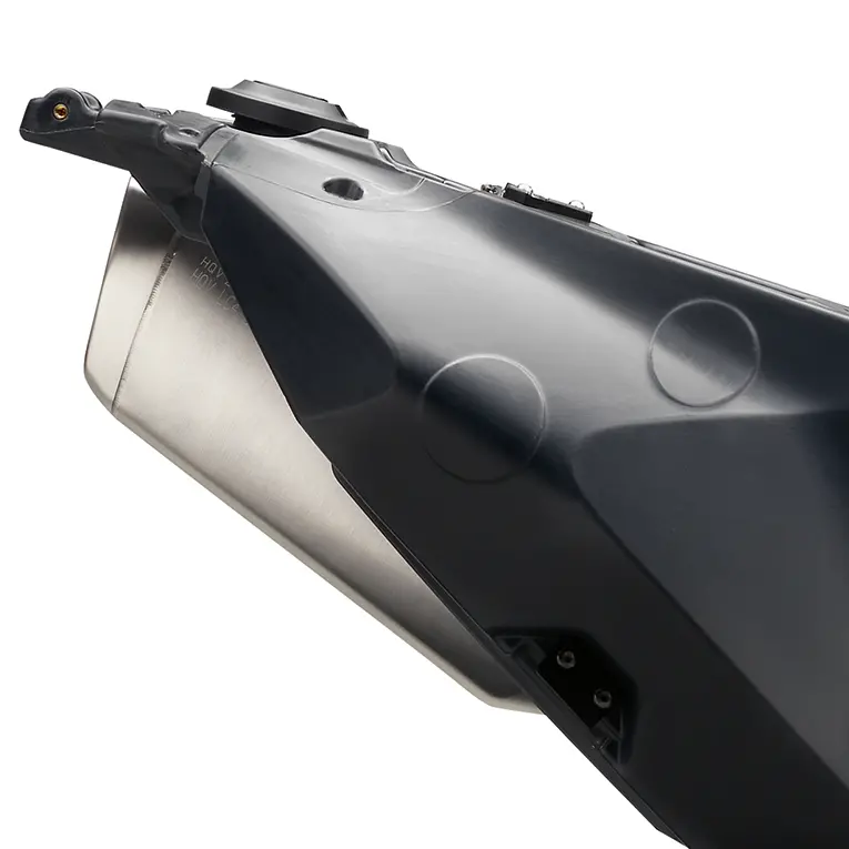 Polyamide rear subframe and tank